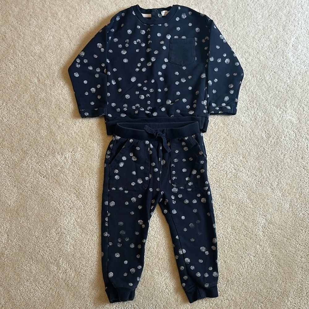 Miles the Label Toddler 24M navy sweatshirt and sweatpant set